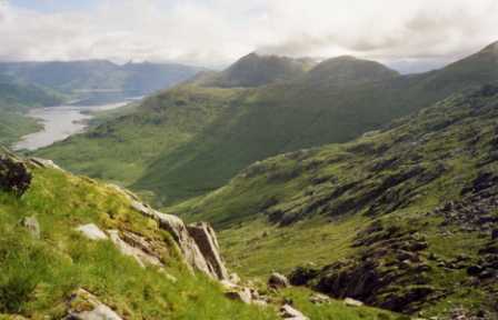 Loch Quoich and Sgurr Mor from Sgurr na Ciche. 22 July 2005